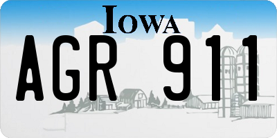 IA license plate AGR911