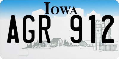 IA license plate AGR912