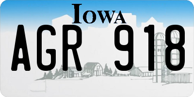 IA license plate AGR918