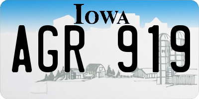 IA license plate AGR919