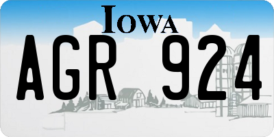 IA license plate AGR924