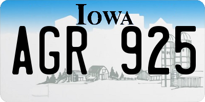 IA license plate AGR925