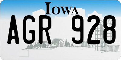 IA license plate AGR928