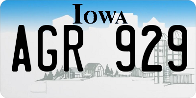 IA license plate AGR929