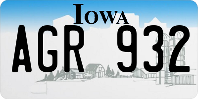 IA license plate AGR932