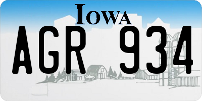 IA license plate AGR934
