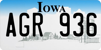IA license plate AGR936