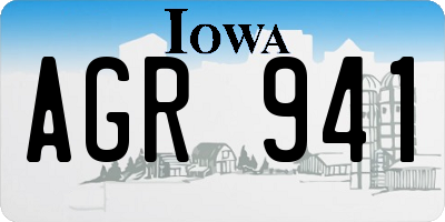 IA license plate AGR941