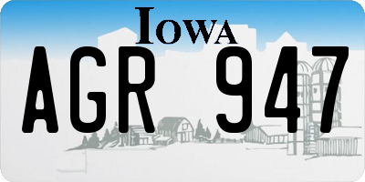 IA license plate AGR947