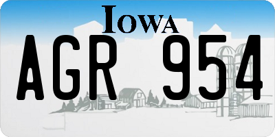 IA license plate AGR954