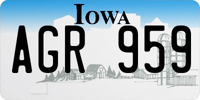 IA license plate AGR959