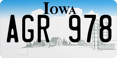 IA license plate AGR978