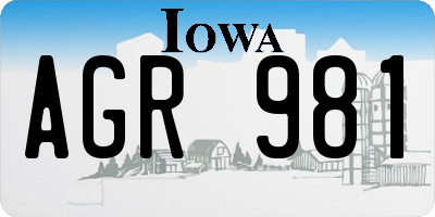 IA license plate AGR981