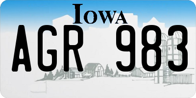 IA license plate AGR983