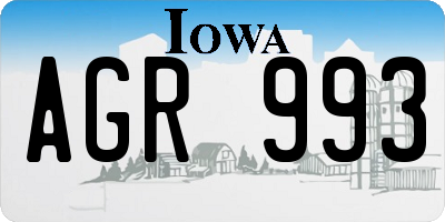 IA license plate AGR993