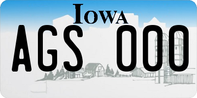 IA license plate AGS000