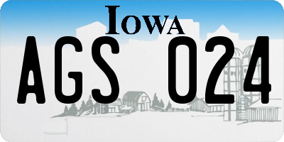 IA license plate AGS024