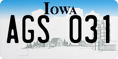 IA license plate AGS031
