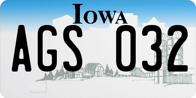 IA license plate AGS032