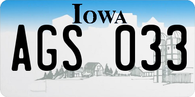 IA license plate AGS033