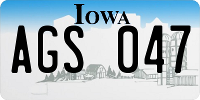IA license plate AGS047
