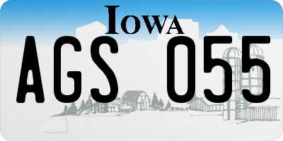 IA license plate AGS055