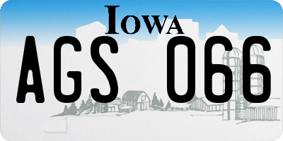 IA license plate AGS066