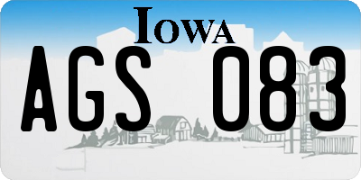 IA license plate AGS083