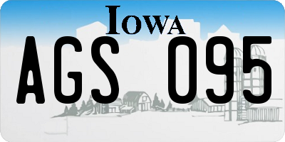 IA license plate AGS095
