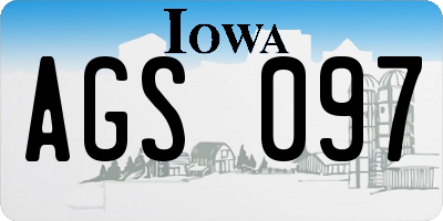 IA license plate AGS097