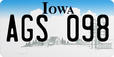 IA license plate AGS098