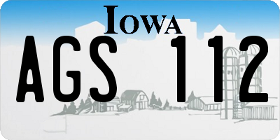 IA license plate AGS112