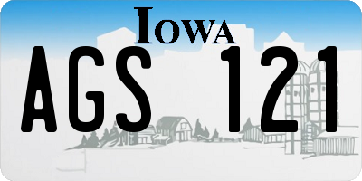 IA license plate AGS121