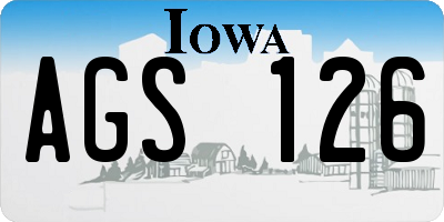 IA license plate AGS126