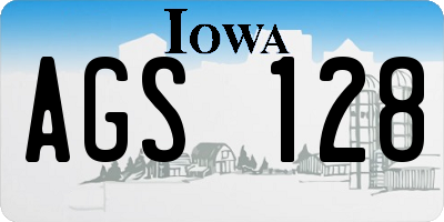 IA license plate AGS128