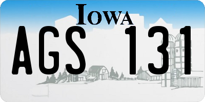 IA license plate AGS131