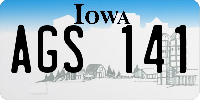 IA license plate AGS141