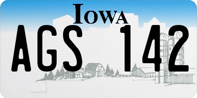 IA license plate AGS142