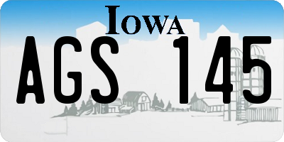 IA license plate AGS145