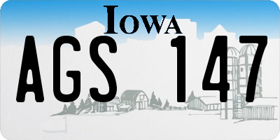 IA license plate AGS147