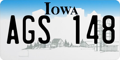 IA license plate AGS148