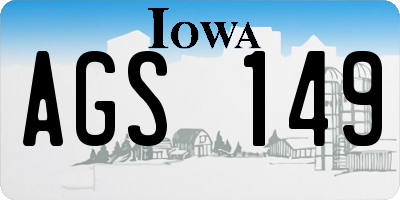 IA license plate AGS149