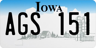 IA license plate AGS151