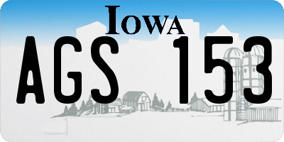 IA license plate AGS153