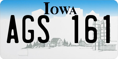 IA license plate AGS161