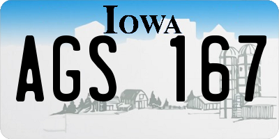 IA license plate AGS167