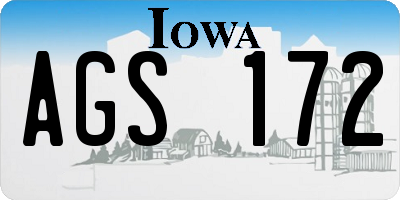 IA license plate AGS172
