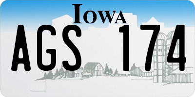 IA license plate AGS174