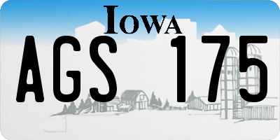 IA license plate AGS175
