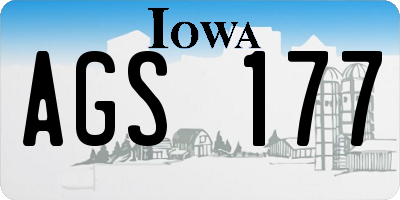IA license plate AGS177